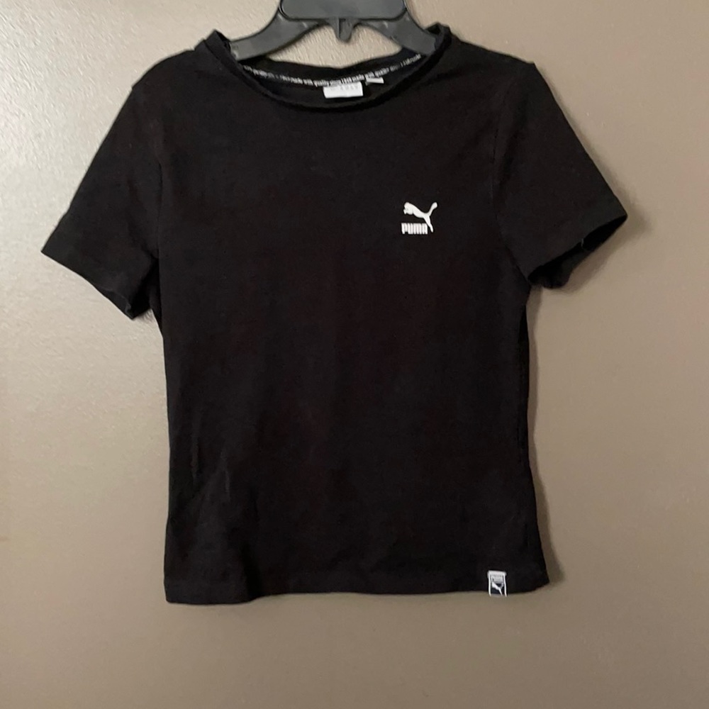 Black puma crop top